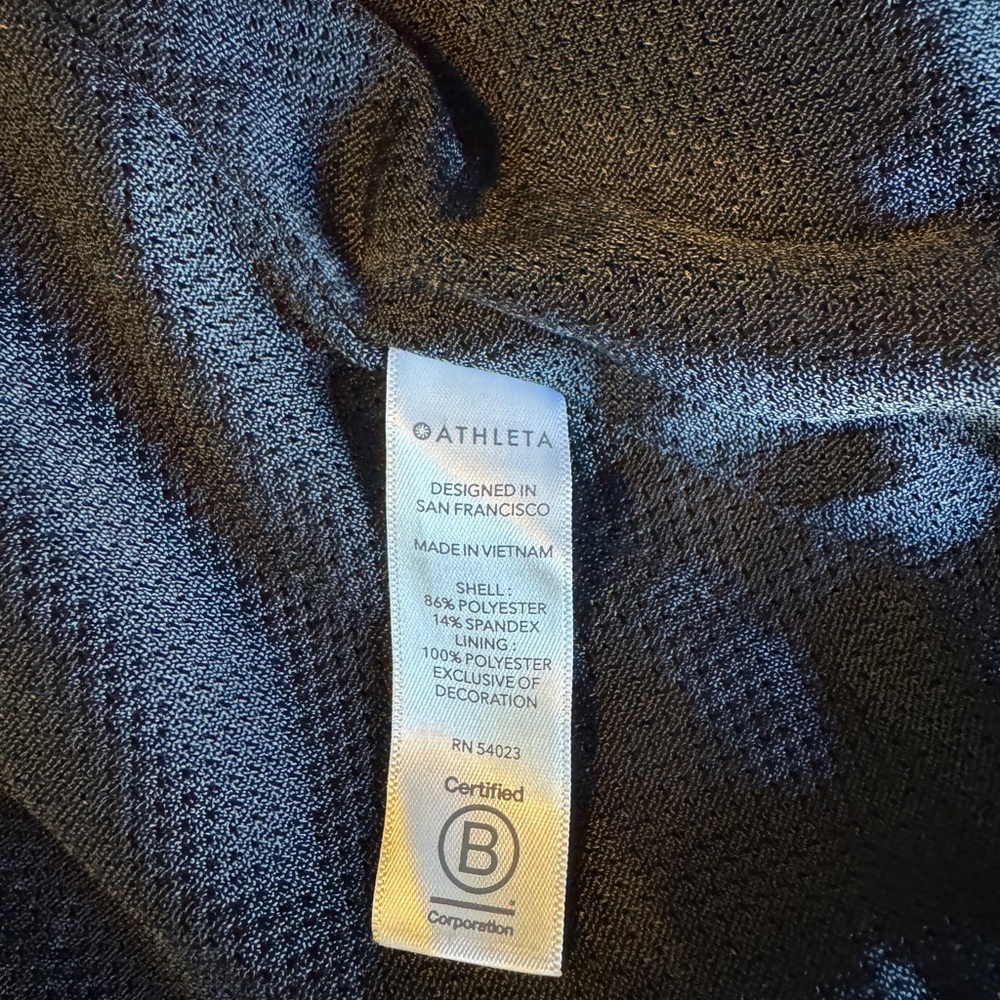 Athleta Large Blue Black Python Print Bomber Jack… - image 5